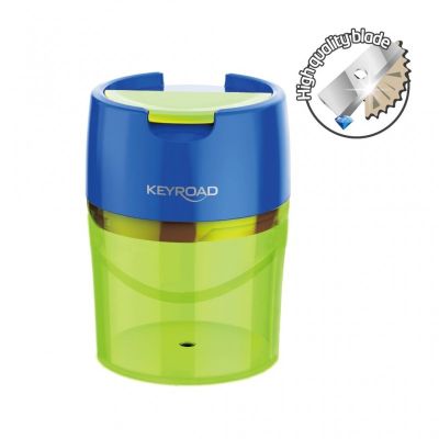 Ascutitoare dubla Keyroad Robby KR971297, 2 orificii, plastic, cu rezervor, diverse culori