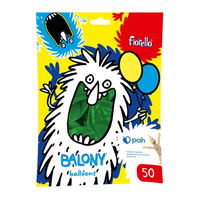 Baloane aniversare Fiorello, 25. 4cm, verde metalizat, 170-2741, set 50 buc