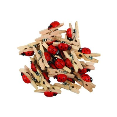 Accesorii creatie - lemn - carlig buburuze, natur, set 20 buc, Colorarte