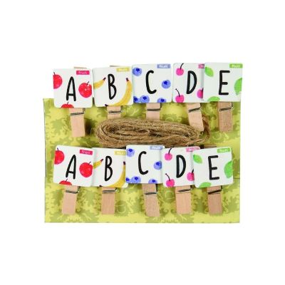 Accesorii creatie - lemn - carlig litere, natur, set 10 buc, Colorarte