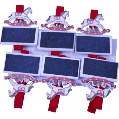 Accesorii creatie - lemn - carlig cal, colorat, 3.5cm, set 6 buc, Colorarte