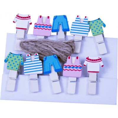 Accesorii creatie - lemn - carlig hainute, natur, 3.5cm, set 10 buc, Colorarte