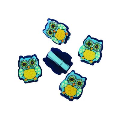 Accesorii creatie - lemn - carlig color bufnite, 3.5cm, set 6 buc, Colorarte