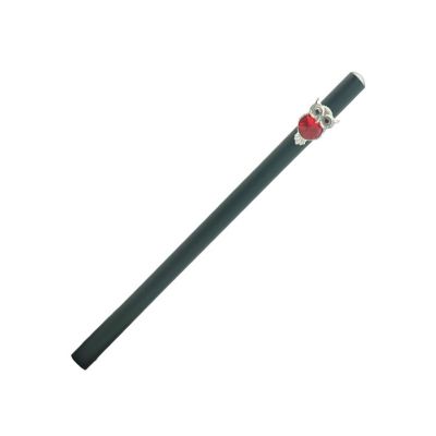 Creion grafit CNX Diamant KS3402-1, HB, corp rotund negru, acryl, cap cu figurine bufnita diverse culori