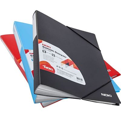Dosar de prezentare Noki 64180-NN, capacitate 80 folii, plastic, cu elastic - negru