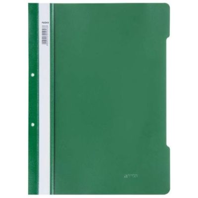 Dosar cu sina Noki, plastic, diverse culori, 2 perforatii pentru arhivare, eticheta interschimbabila pe cotor - verde