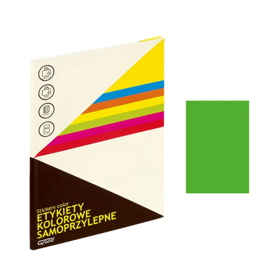 Etichete autocolante Grand 150-1064, 1/A4, 210x297mm, permanente, colturi drepte, verde fluorescent, top 25 coli