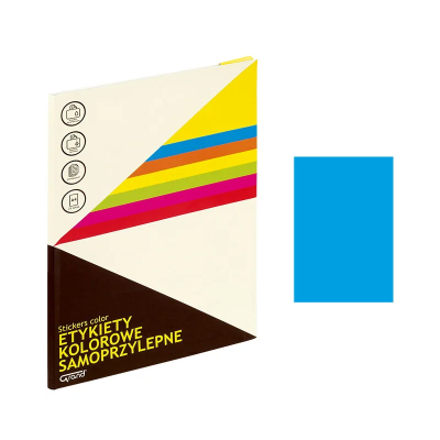 Etichete autocolante Grand 150-1365, 1/A4, 210x297mm, permanente, colturi drepte, albastru fluorescent, top 25 coli