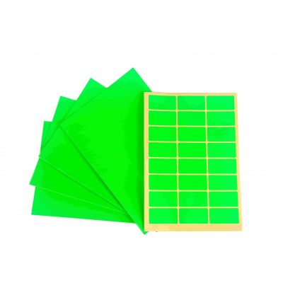 Etichete autocolante CNX, 24/A5, 23x50mm, permanente, colturi rotunjite, verde, top 10 coli (240 etichete)