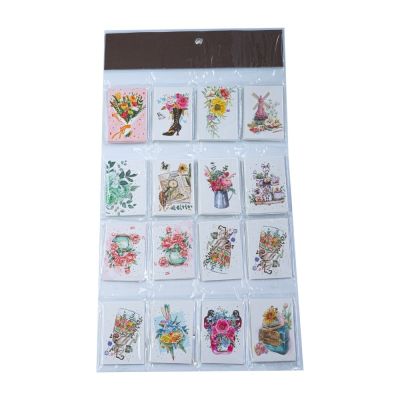 Felicitari CNX 8423, mini model floare, 6. 7x9. 4cm, set 128 buc