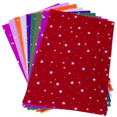 Coli fetru A4 - stele, 1mm, set 10 coli, Colorarte