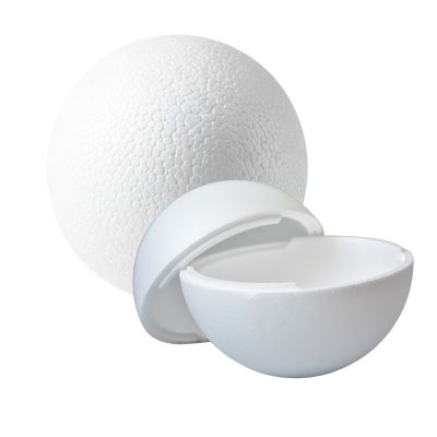 Accesorii creatie - polistiren HD - sfera din 2 parti, alb, 14cm, Colorarte