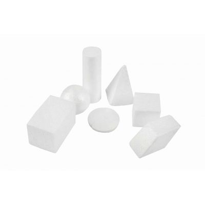Accesorii creatie - polistiren - forme geometrice, alb, set 7 buc, Colorarte