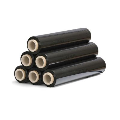 Folie stretch, 23microni, 50cm, 1. 33kg, tub 180g, 1. 15kg folie, negru