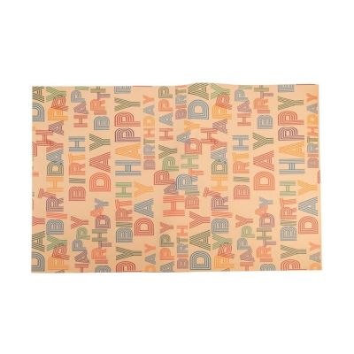 Hartie ambalat pentru cadou kraft, Happy Birthday, 700x500cm, set 50 coli