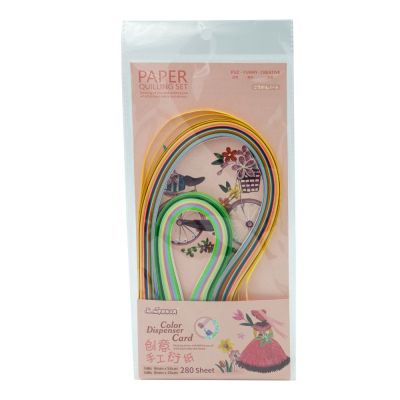 Hartie quilling, 4x350mm/8x350mm, diverse culori, set 280 buc