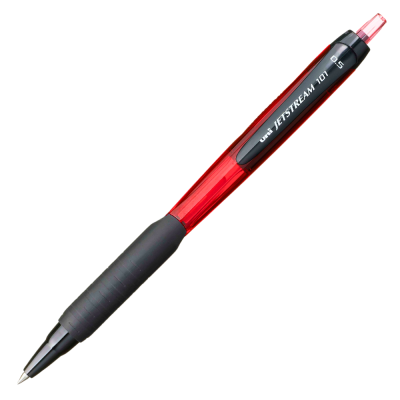 Pix Jetstream Uni-ball SXN-101, 0. 5mm, cu mecanism, corp in culoarea scrisului, grip cauciucat, rosu