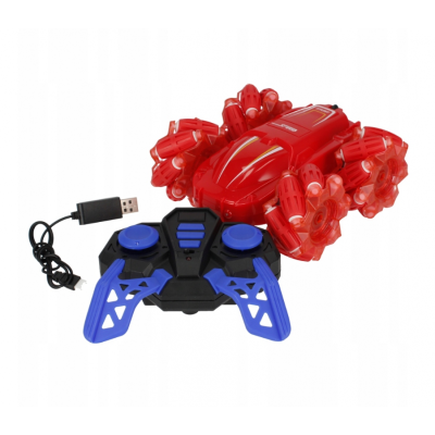 Masina cu telecomanda MegaCreative Climber 360 499007, 15cm, cu sunet si lumini, necesita baterii 2xAA, plastic, rosu, 6+ ani