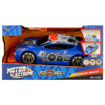 Masina de curse MegaCreative 482051, 25cm, cu sunete si lumini, necesita baterii 3xAA, plastic, albastru, 3+ ani