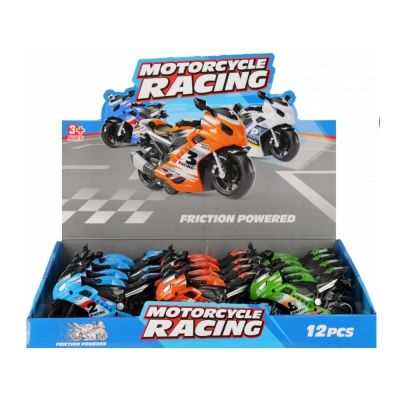 Jucarie motocicleta 14cm MegaCreative 569322, 3 culori, 38x9x33cm, 12 buc/display, +3ani