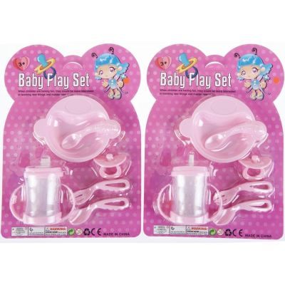 Accesorii papusi - set pentru masa, 6 piese, roz, 3+ ani, MegaCreative, 384323