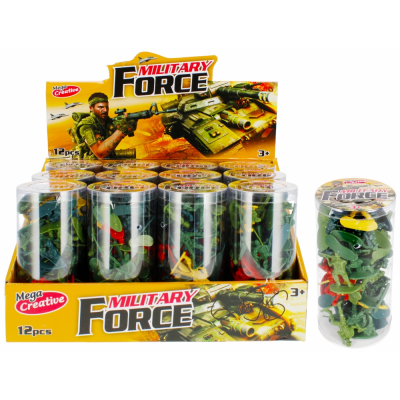 Jucarie set armata (soldati) MegaCreative Military Set, 474337, borcan, +3 ani