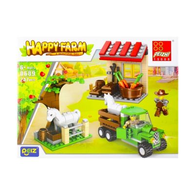 Jucarie set blocuri pentru constructie Mega Creative 482587, micul fermier, 247 piese