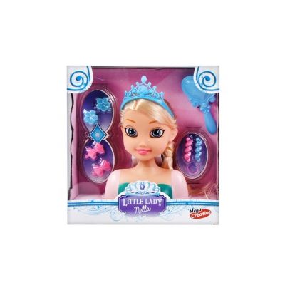 Set fashion - cap de papusa de coafat - accesorii incluse, par blond, MegaCreative 419477, 3+ ani