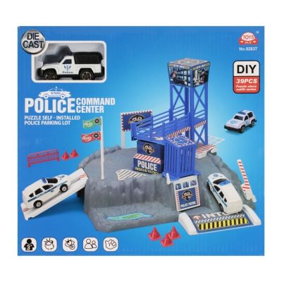 Jucarie set parcare Politie MegaCreative 573971, masina+accesorii, 26x24x7cm, pvc, +3ani