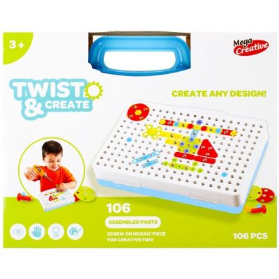 Jucarie set valiza mosaic MegaCreative, 482948, 106 piese