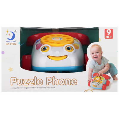 Jucarie telefon puzzle cu sfoara, 8cm, 9+ luni, Mega Creative 545212
