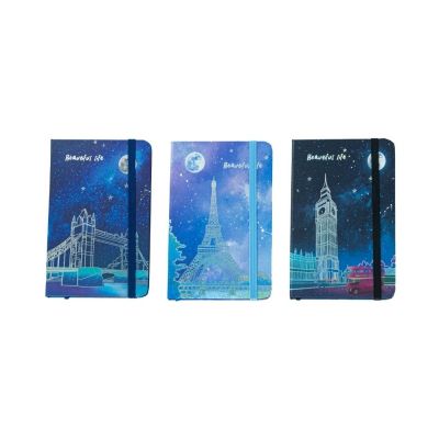 Jurnal A6 CNX 5702-14, 160 pagini, orase europene, coperta carton, cu elastic