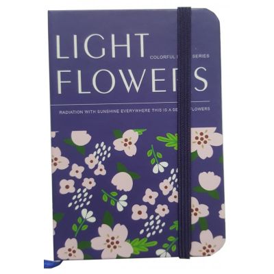 Jurnal A7 CNX Light Flowers 3781-38L, 160 pagini, coperta carton diverse culori, cu elastic