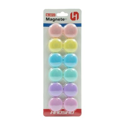 Magneti pentru tabla CNX 3012M, diametru 30mm, diverse culori, set 12 buc