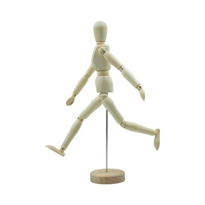 Manechin articulat reglabil forma barbat, CNX, 30cm, lemn natur
