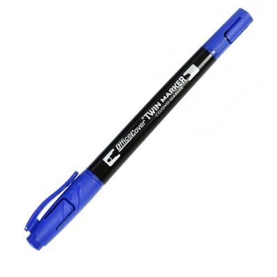 Marker permanent Office-Cover EP11-2088CD-12, varf rotund, 0. 4mm / 3. 0mm, 2 capete, pentru CD, albastru