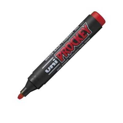Marker permanent UNI Prokey PM-126, varf tesit, 5. 7mm, rosu