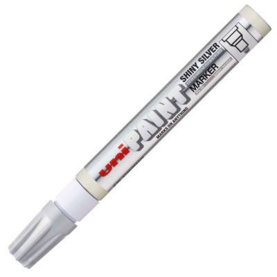 Marker cu vopsea UNI PX-20, varf rotund, 2. 2-2. 8mm, argintiu lucios