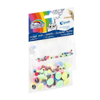 Accesorii creatie - ochi plastic, 30x5mm, 25x8mm, 25x15mm, mobili, set 80 buc, Fiorello, GR-KE3P4 / 170-2609