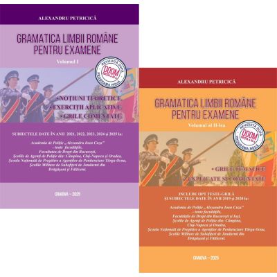 Set autor Alexandru Petricica - Admitere Academia de Politie, Editia 2026. Gramatica limbii romane pentru examene: Notiuni teoretice si Grile tematice, conform programa DOOM 3