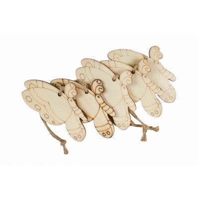 Accesorii creatie - lemn pirogravura - fluture, 7x7cm, set 5 buc, Colorarte