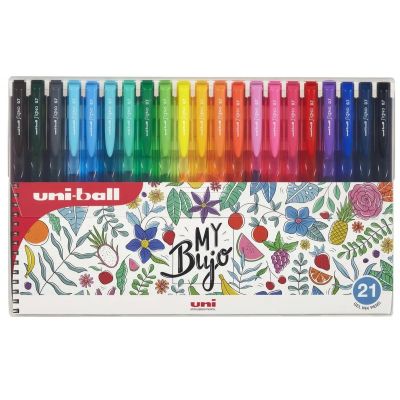 Pix cu gel Uni-ball Signo My Bujo UMN-155N, 0. 7mm, cu mecanism, corp semitransparent in culoarea scrisului, set 21 culori