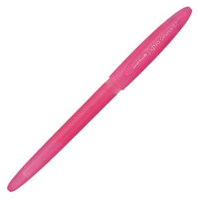 Pix cu gel Uni-ball Signo GelStick UM-170, 0. 7mm, cu capac, corp in culoarea scrisului, roz fluorescent