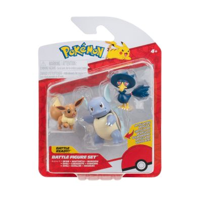 Pokemon Set 3 figurine de actiune, Eevee 1, Murkrow, Wartortle W21