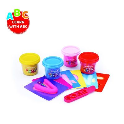 Plastilina Keyroad Baby line KR972359, 4x110g, 26 litere carton, 1 cutter plastic, cutie plastic, set 4 culori