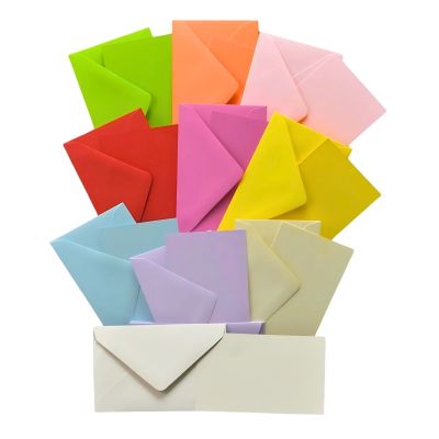 Plic + card Colorarte Fantasia, 5 culori intense si 5 culori pastel, 120x180mm, set 100 buc