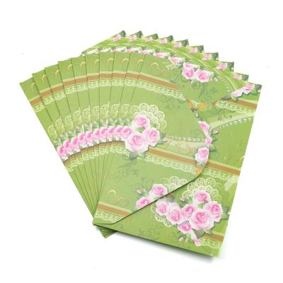 Plic color CNX, diverse culori, 110x160mm, model cu trandafir roz, set 10 buc