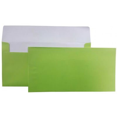 Plic color DL CNX, verde fistic metalizat, 120g/mp, 110x220mm, autoadeziv, set 10 buc
