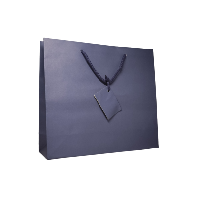 Punga cadou 732727, 30x10x27cm, albastra / rosie, manere din sfoara