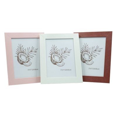 Rama foto sidefata No. K160, PVC, 13x18cm, visiniu/roz/alb